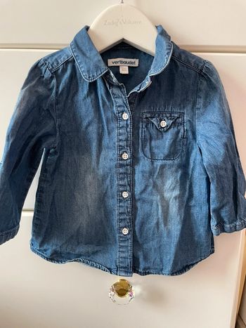 Chemise en jeans Bébé fille bleu Vertbaudet neuf mois