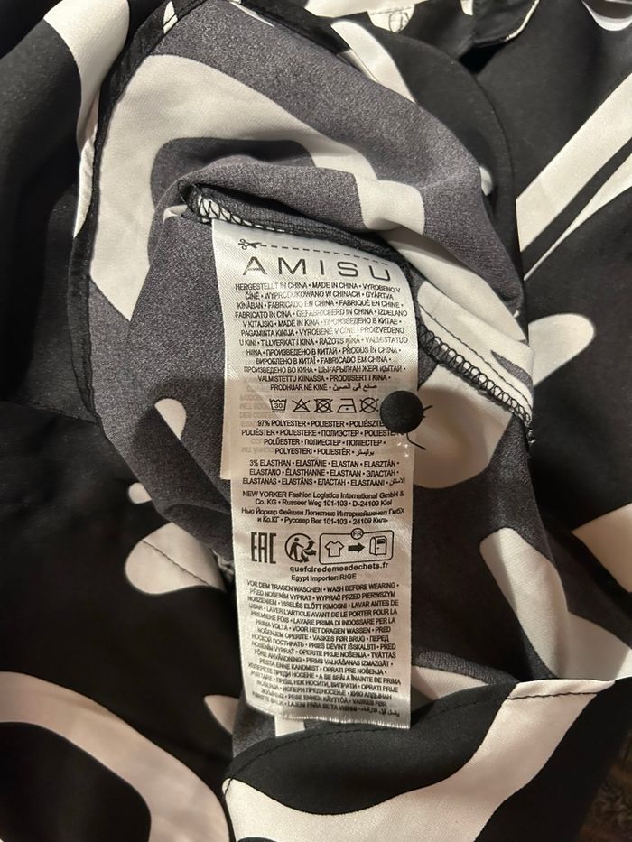 Chemise noire et blanche – Amisu – Taille S - photo numéro 4