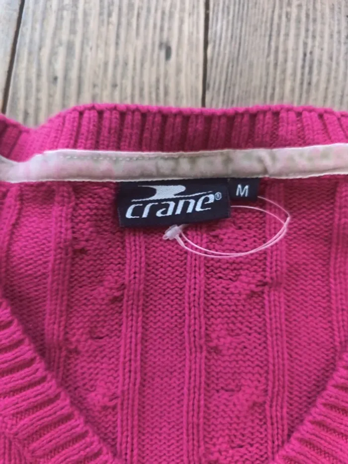Pull torsadé fushia rose crane - photo numéro 3