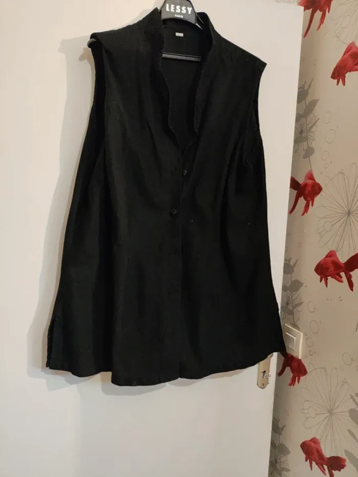Chemise sans manche noir  taille 58Haut - photo numéro 6