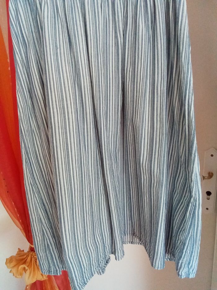 Robe doublée rayée bleu et blanc H&M taille 38 - photo numéro 9