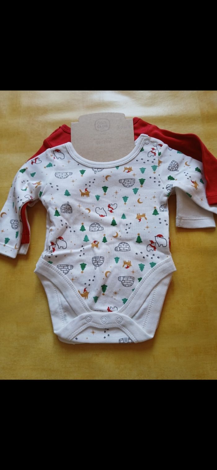 Lot de 3 bodies fille manches longues 3 mois - photo numéro 3