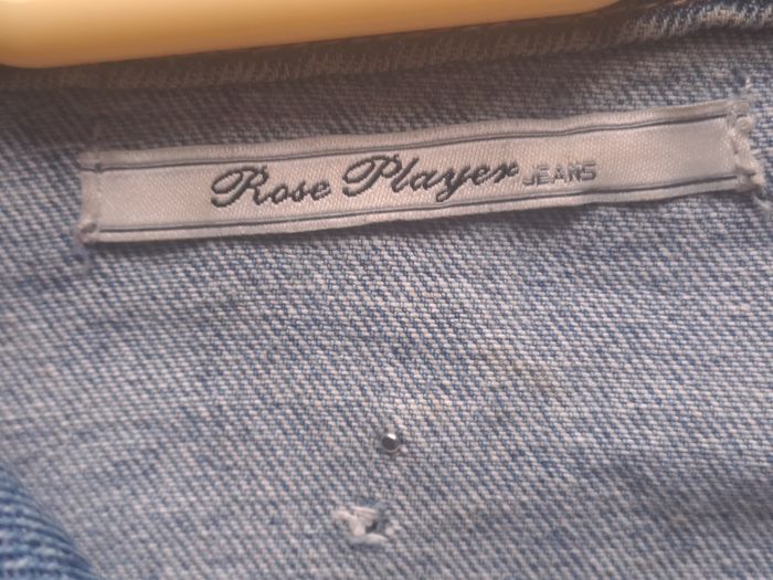 Veste en jean Destroy avec perle Rose Player - photo numéro 5