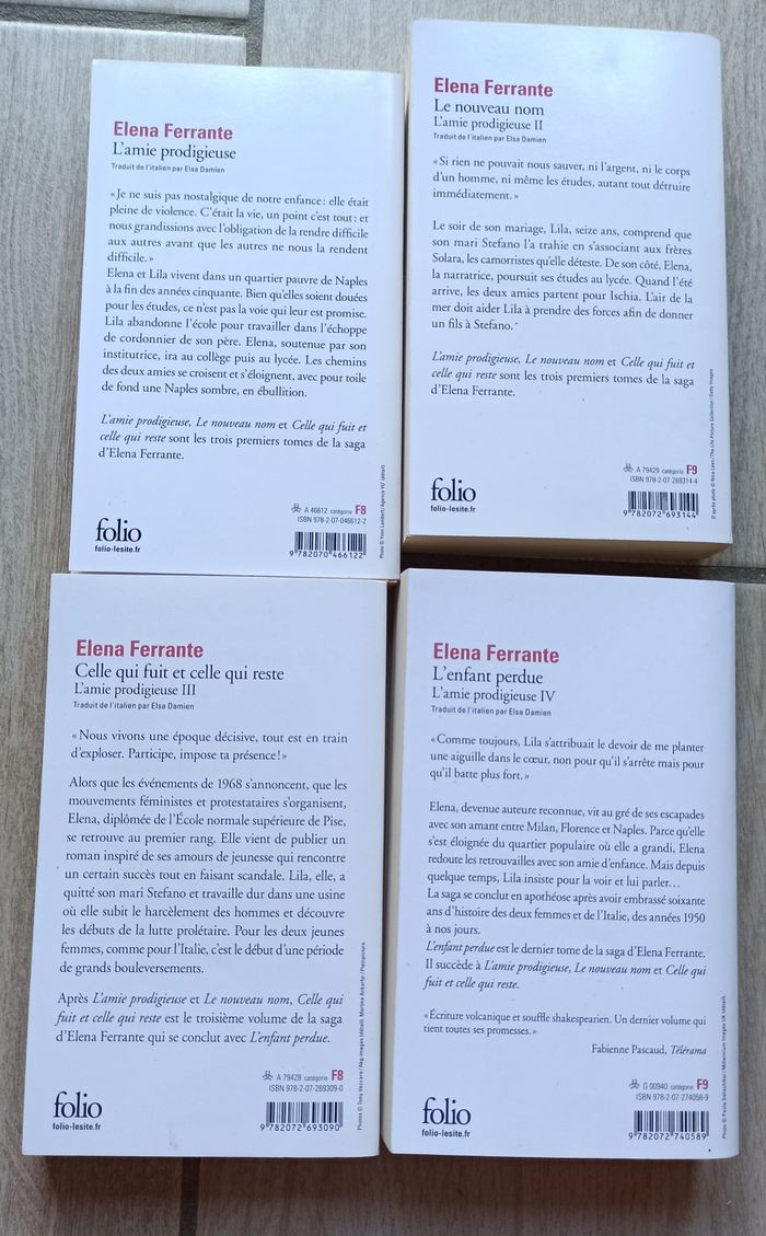 💐 Lot de 4 livres l'amie prodigieuse d'Elena Ferrante 💐 - photo numéro 2