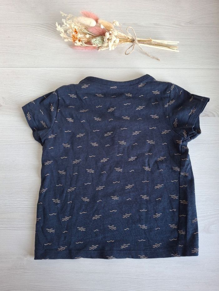 Haut Tee-shirt manches courtes bébé garçon marine marron kiabi 24 mois - photo numéro 3