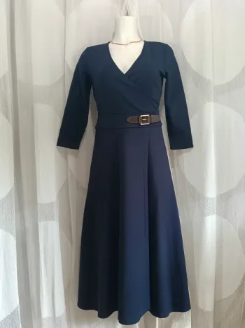 Ralph Lauren "Robe bleu marine portefeuille" t. 34