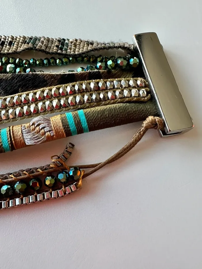 Bracelet hipanema turquoise kaki - photo numéro 5
