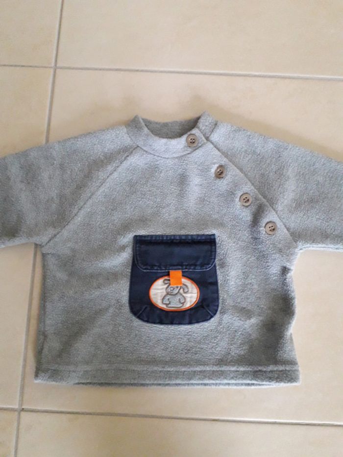 Ens. pantalon + pull polaire - 12 mois - photo numéro 3