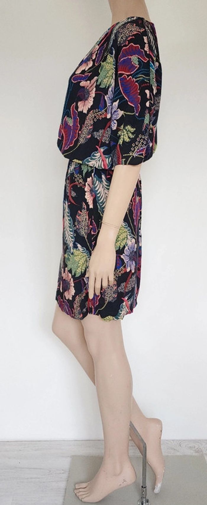 Robe noire à fleurs Promod T.38 - photo numéro 3