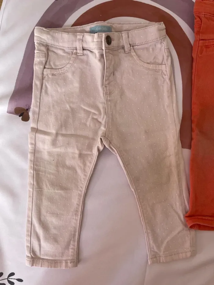 Lot de 2 pantalons bébé fille – Obaïbi – Taille 18 mois / 80 cm 👖🧡 - photo numéro 5