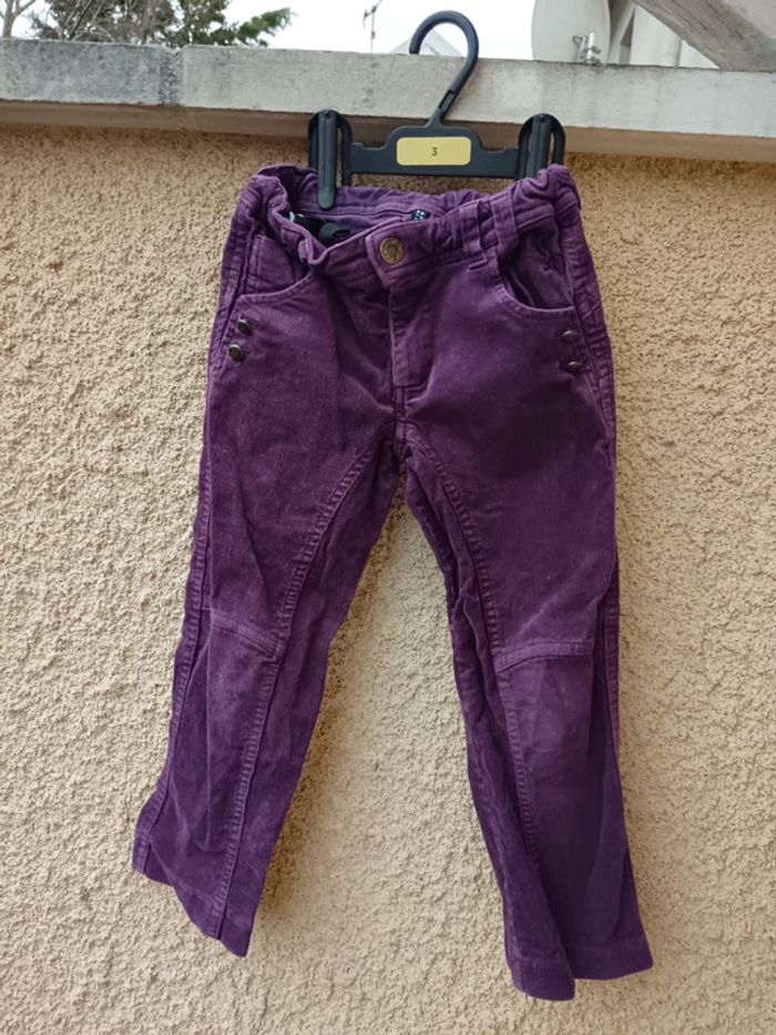 Pantalon coton aubergine