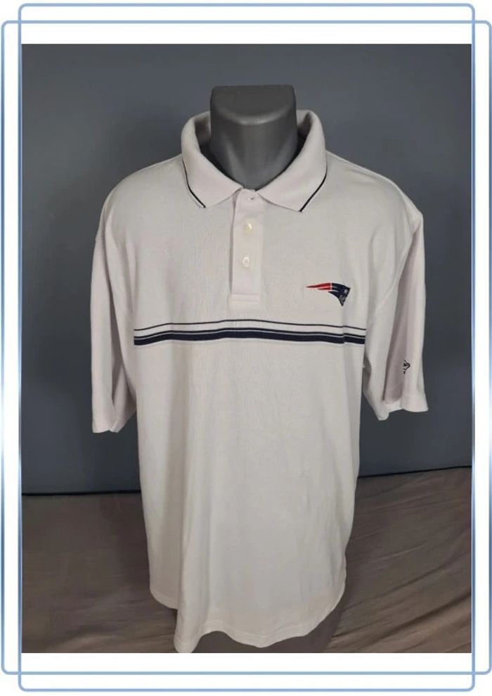 Polo NFL Reebok New England Patriots blanc XL vintage sport (541)