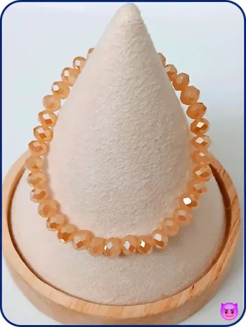 Bracelet perles de verre beige – lumineux, tendance et original