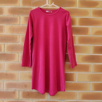 Robe à manches longues en coton rose Dpam 8 ans