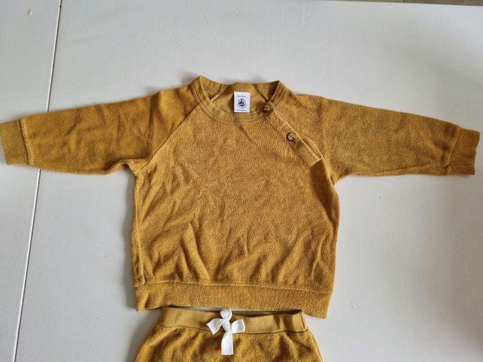Ensemble short éponge Petit Bateau moutarde 18 mois - photo numéro 3