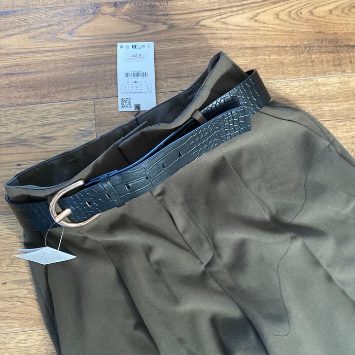 Pantalon Zara L kaki foncé neuf - photo numéro 2