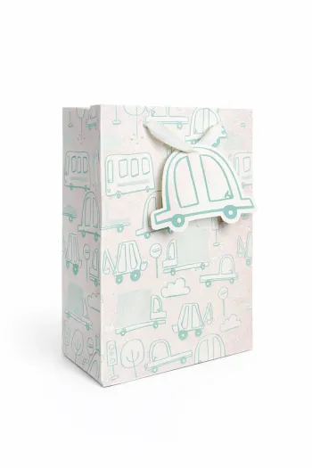 Sac cadeau anniversaire Mikirei motif route/signalisation 18 x 23 x 10 cm Neuf 