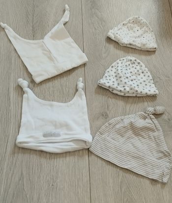 Lot de 5 bonnets naissance mixte