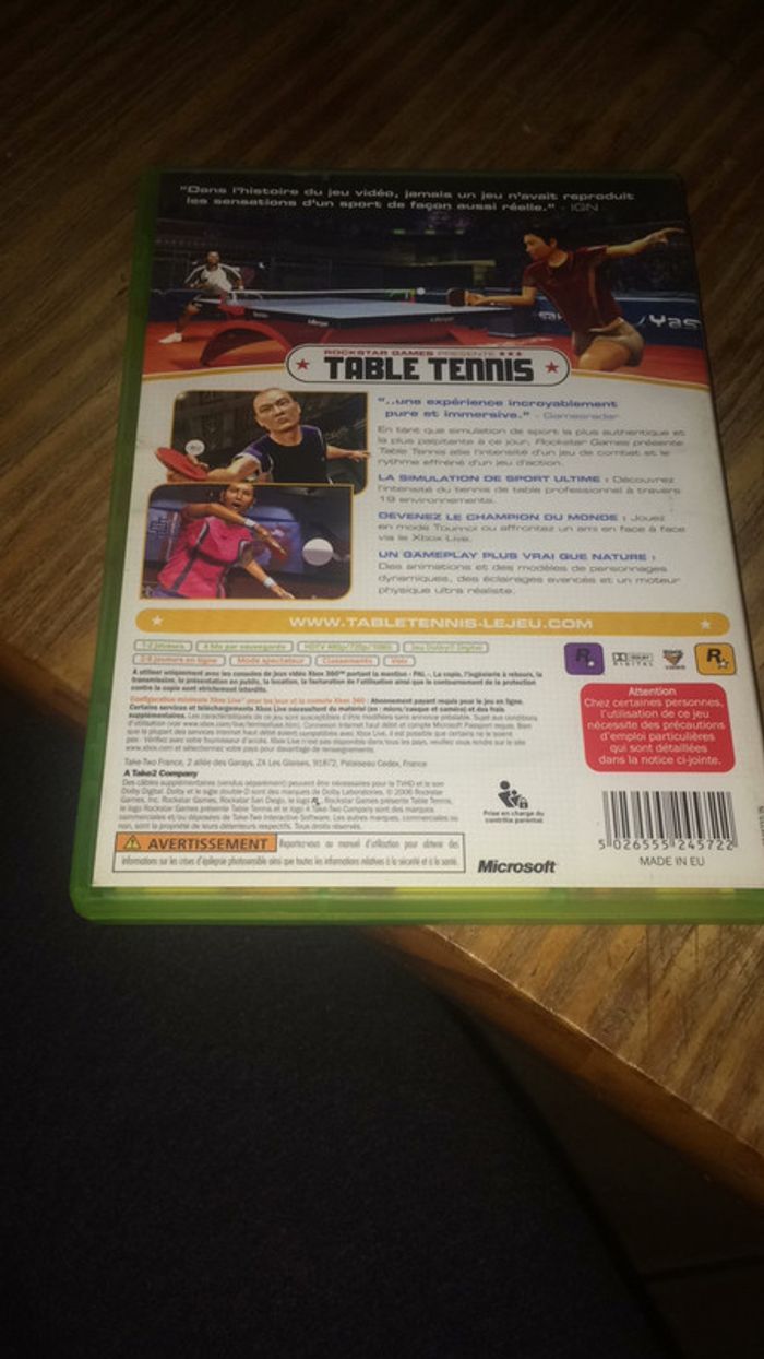 Jeu Xbox 360 tennis de table - photo numéro 2