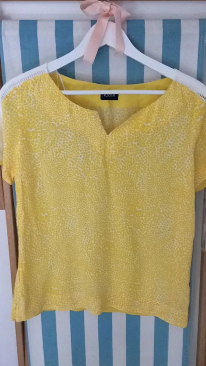 Blouse KOOKAI jaune imprimé léopard 40 neuf