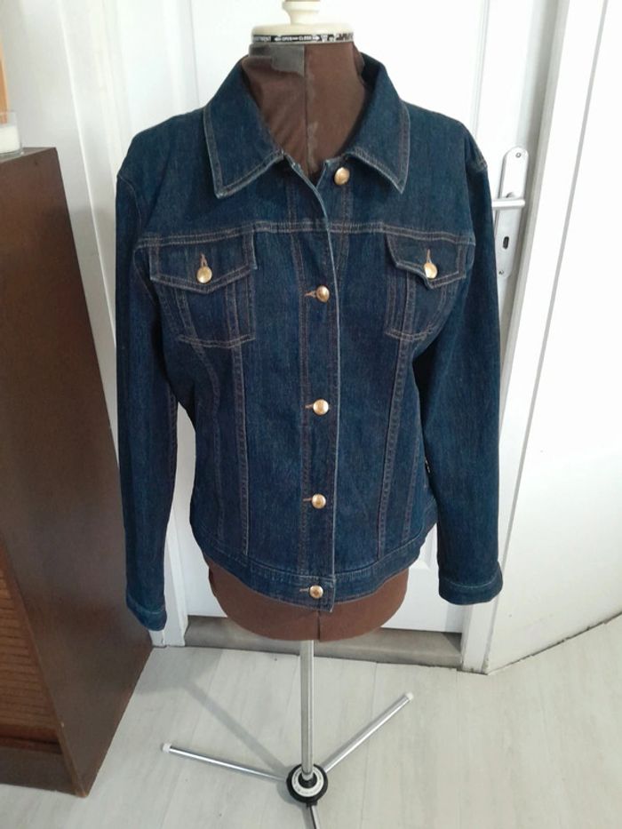 Magnifique veste en jean logo cuir Lauren jeans co ralph lauren - photo numéro 2