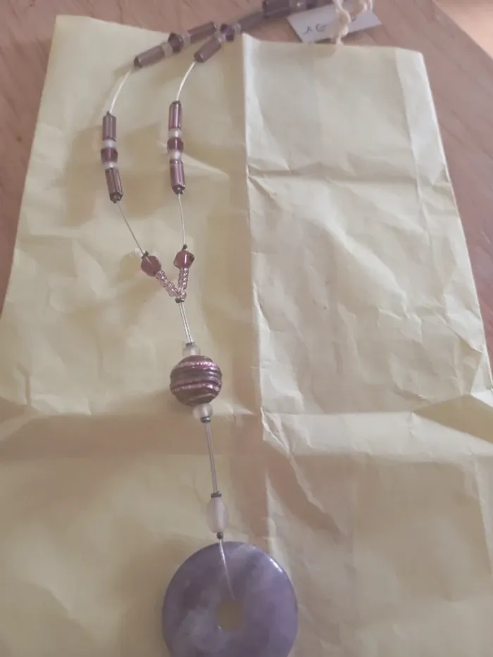 Collier améthyste metal - photo numéro 4