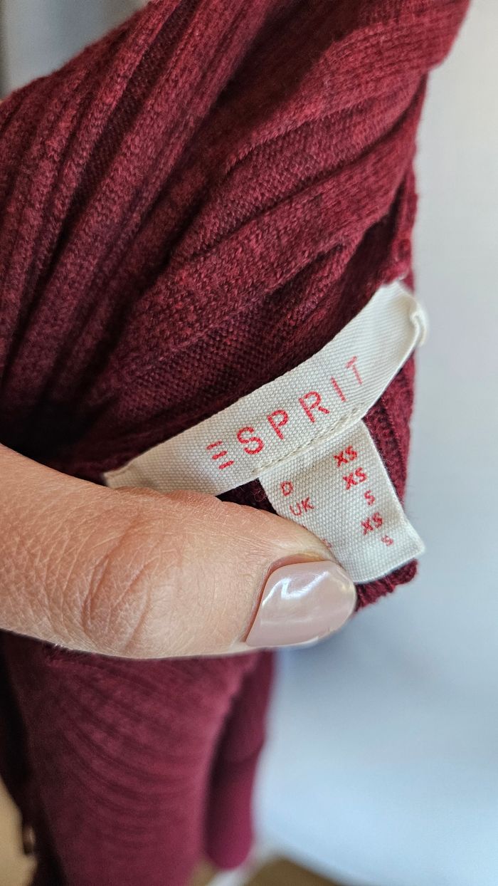 Gilet cascade, rouge bordeaux, taille FR S, Esprit - photo numéro 2
