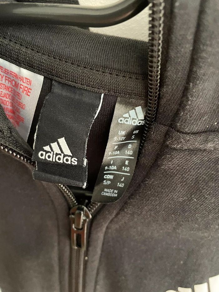 Veste à capuche adidas 10 ans noire - photo numéro 2