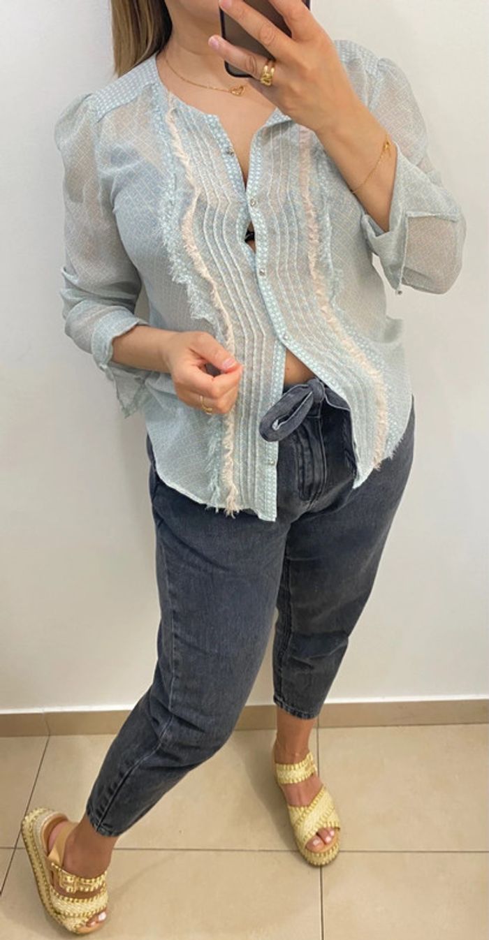 Chemise Imprimée ZARA Transparente Taille M - photo numéro 5