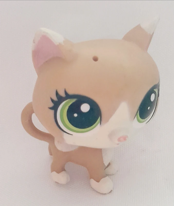 Figurine Littlest Pet Shop Chat beige et blanc
