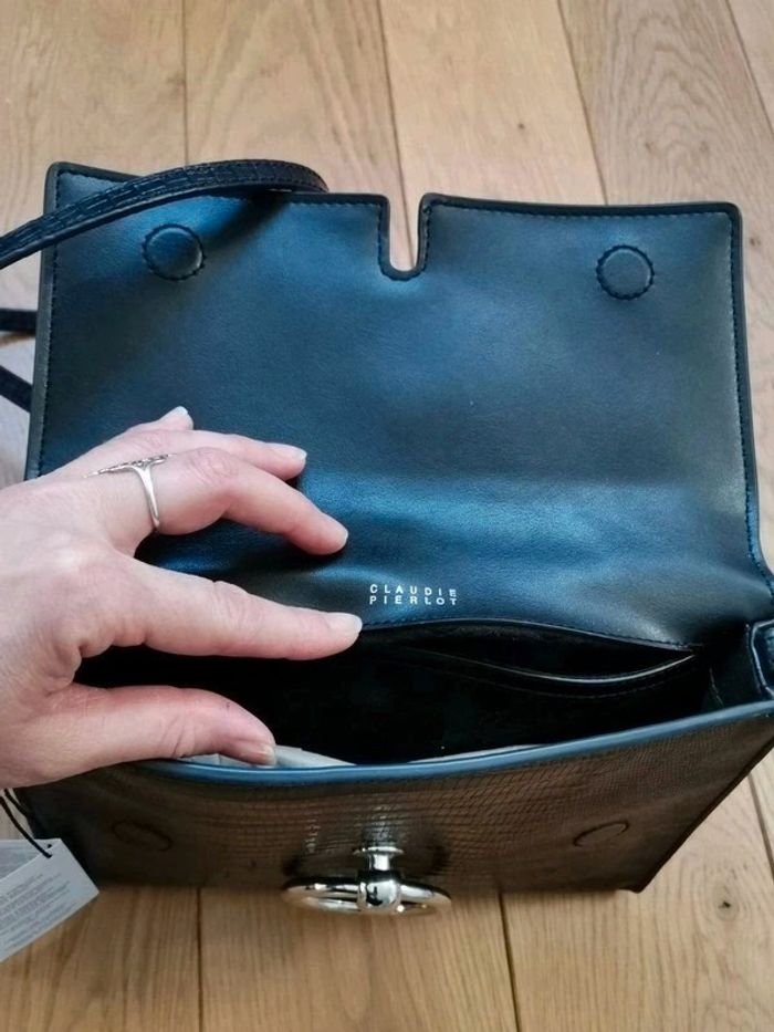 Sac Anouck en cuir marine sac pochette 2en1 | Claudie Pierlot | neuf - photo numéro 11