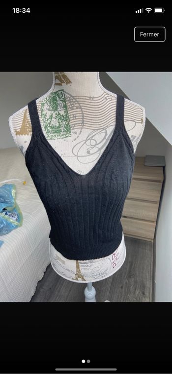 Débardeur noir sans marque taille unique