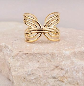 Bague en acier inoxydable ajustable doré ajustable