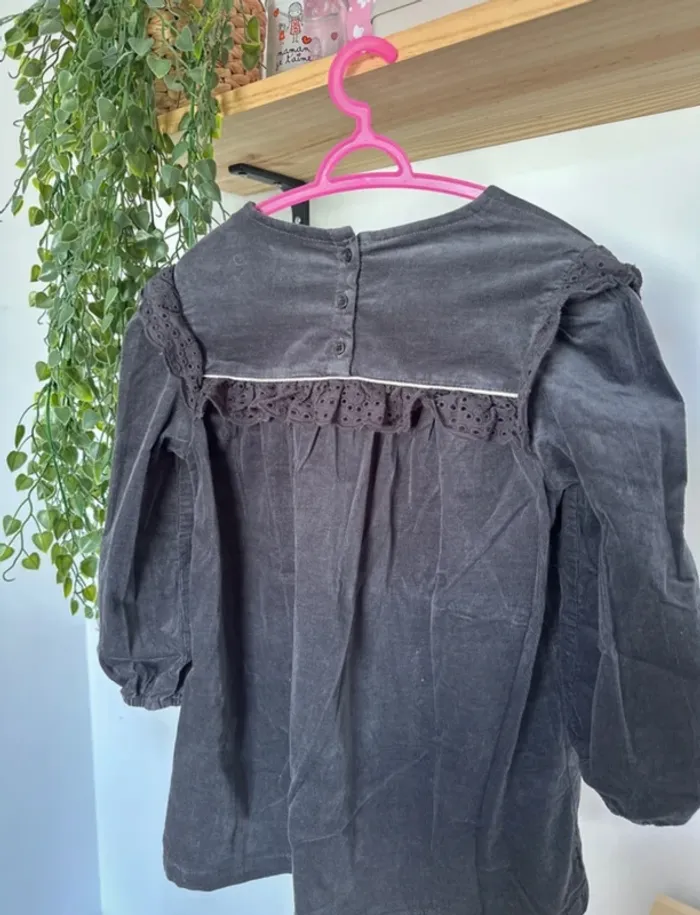 Robe 4ans grise côtelée - photo numéro 2