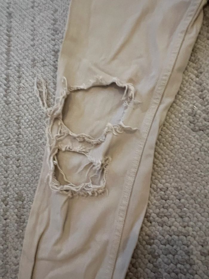 Jean à trou mom beige taille 38/M - photo numéro 6
