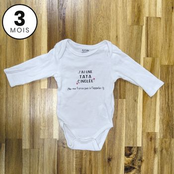 Body floqué "J'ai une tata cinglée" 3 mois