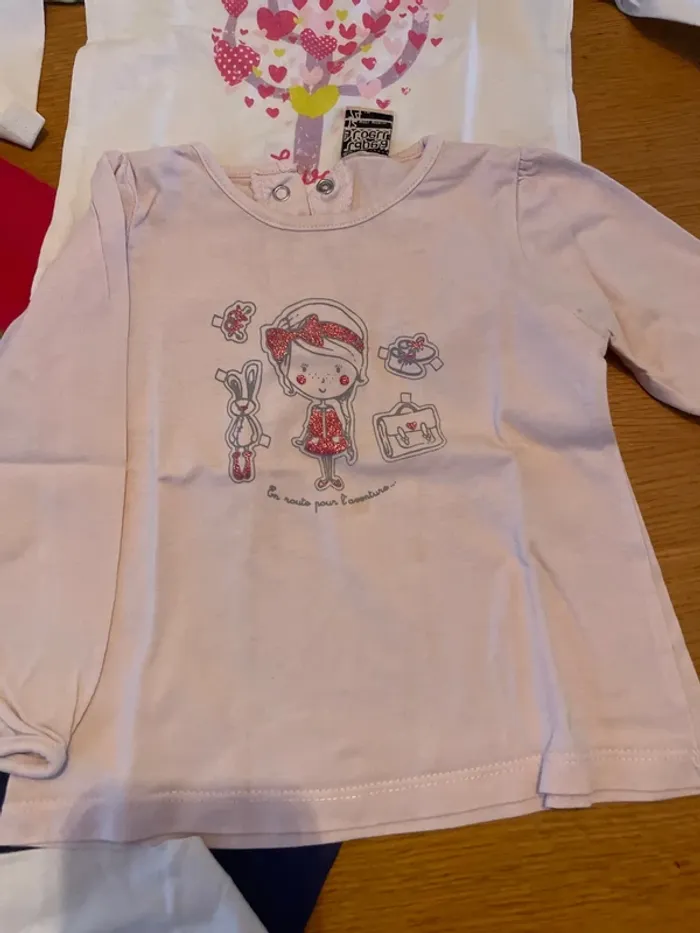 8 tshirts manches longues fille 12 mois - photo numéro 3
