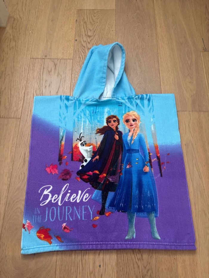 Poncho plage reine des neiges 3/4 ans