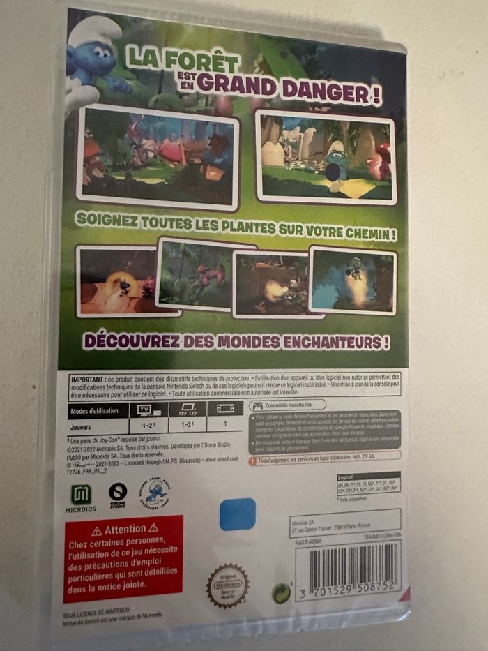 Jeu switch les schtroumpfs mission malfeuille neuf avec étiquette sous blister - photo numéro 3
