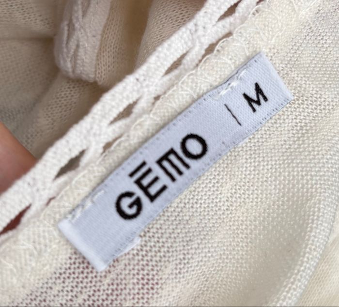 T-shirt blanc effet chiné – T38 – GEMO 🤍 - photo numéro 3