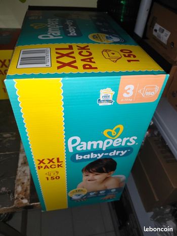Pack XXL Pampers Baby-dry Taille 3(6-10 Kg) 150 Couches Neuf