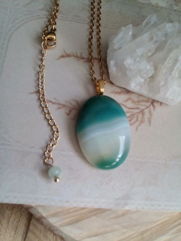 Collier en pierre naturelle d'agate - photo numéro 2