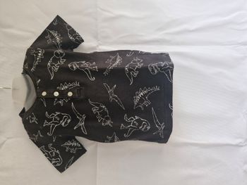 T-shirt manches courtes 2 ans Carter’s Noir Dinosaures blancs