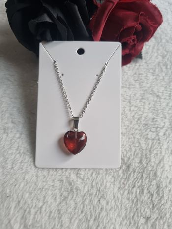 Collier pendentif cœur verre dégradé