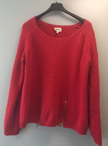 Pull rouge avec fermetures Bel Air