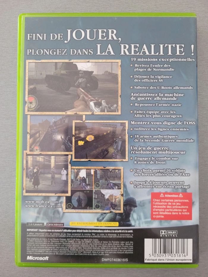 Jeux vidéo xbox medal of honor en première ligne - photo numéro 2