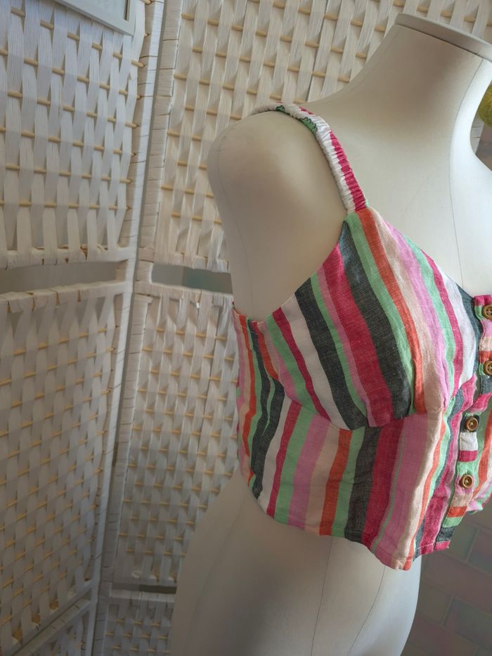🌈joli top crop rayé multicolore BZB femme TM / 38 - photo numéro 6