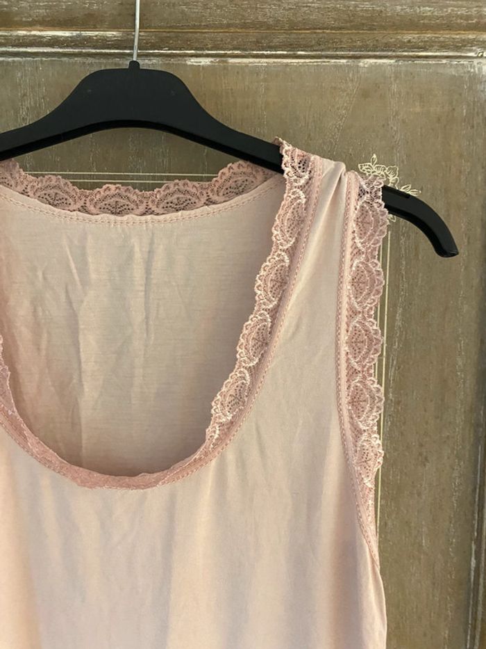 Debardeur dentelle rose rouleau - photo numéro 2