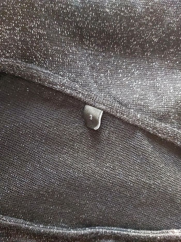 🦋 Pull Noir Brillant 3/4 avec zip - photo numéro 5