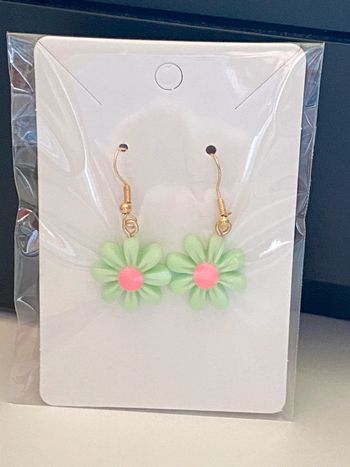 Boucles d’oreille fleur bicolore